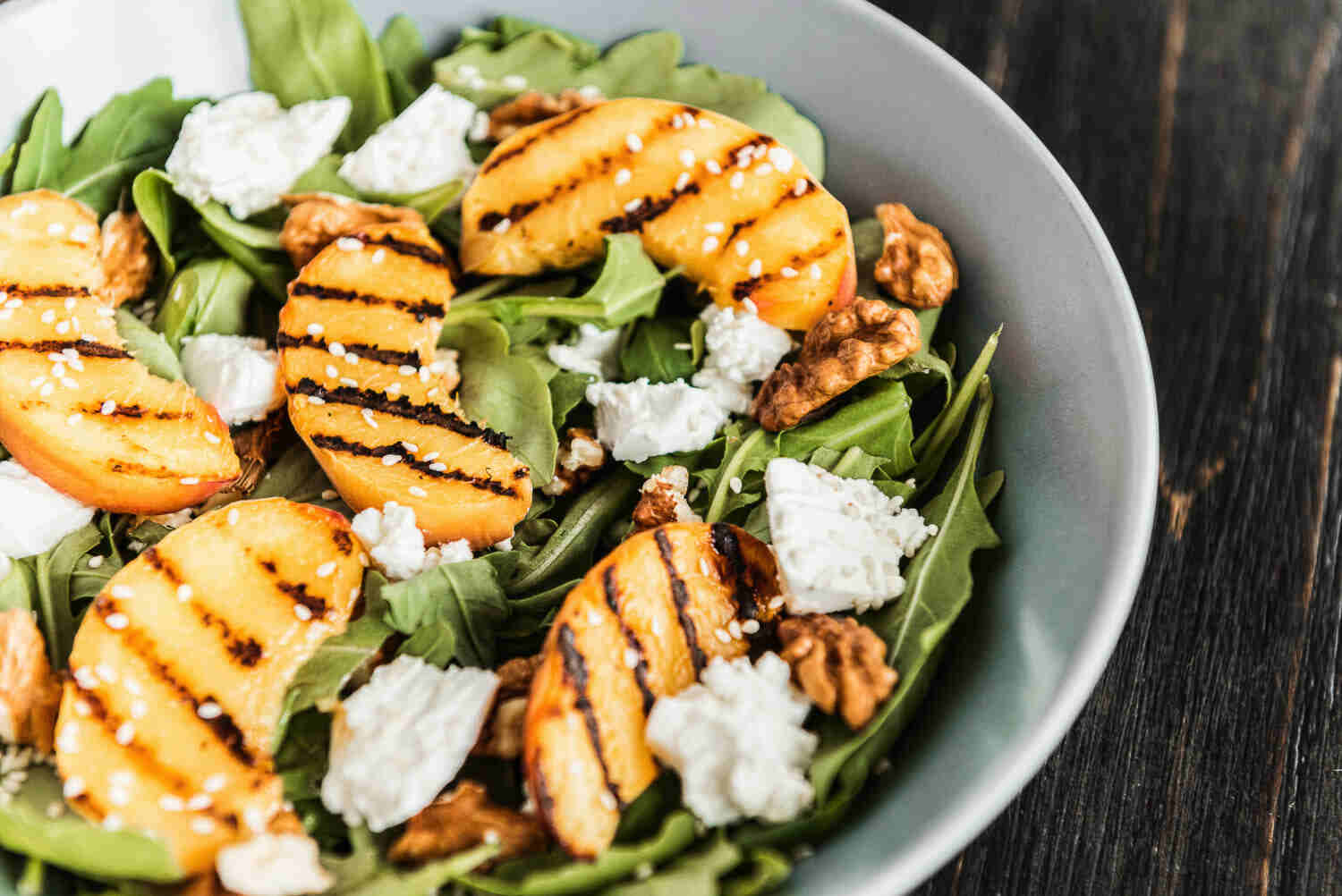 ensalada melocoton rucula feta