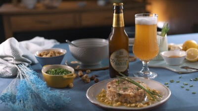 Tartar de atún y gambas